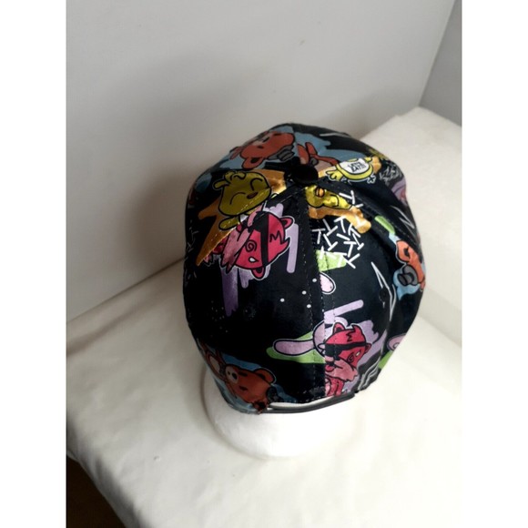 FIVE NIGHTS AT FREDDY Snapback Men Cap Hat All Over Cartoon Black Velvet VGC - Picture 5 of 11